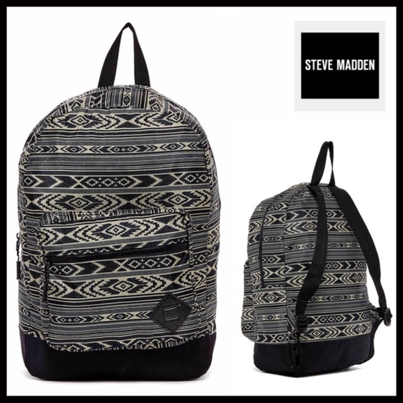 Steve Madden Handbags - STEVE MADDEN BLACK PRINT BACKPACK